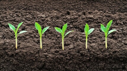Arid soil regenerating with new plant growth, symbolizing soil restoration