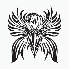 Black eagle head logo Vector Silhouette on white