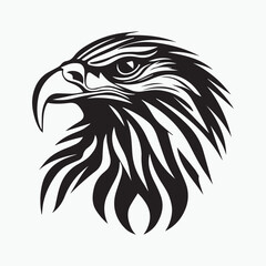 Black eagle head logo Vector Silhouette on white