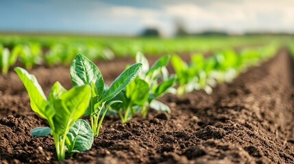 Crops flourishing in soil enhanced with organic mulch, sustainable farming resources
