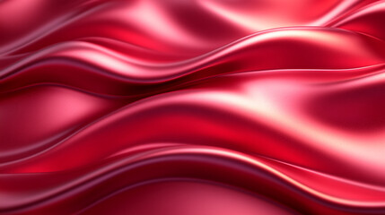 Obraz premium Close-up of smooth, flowing red satin fabric highlighting its rich texture and sheen, perfect for elegant backgrounds and designs.