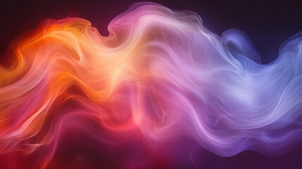 Obraz premium Colorful abstract smoke swirling in vibrant shades of orange, pink, and blue, creating a mesmerizing visual effect.