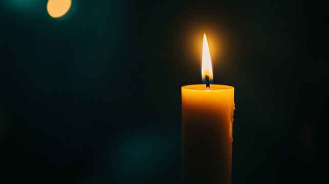 single burning candle in the dark - hope, faith, remembrance, religious, spiritual