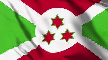 Burundi Flag, Burundi Flag Animation Background, Burundian Flag Flying Video, Patriotic Burundi Flag Waving Banner, Republic of Burundi, Seamless Burundi Flag Animation For You