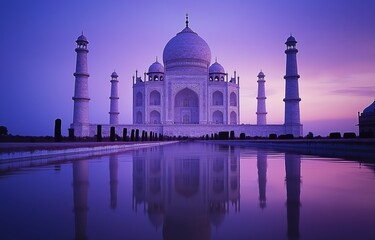 Amazing view of Taj Mahal in sunset 