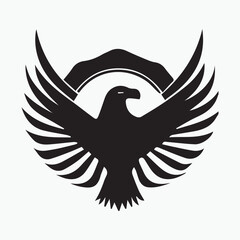 Black eagle head logo Vector Silhouette on white