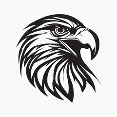 Black eagle head logo Vector Silhouette on white