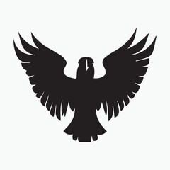 Black eagle head logo Vector Silhouette on white