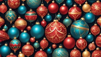 Festive Ornament Showcase Cartoon Background Design