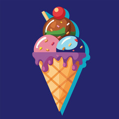 ice cream cone with chocolate