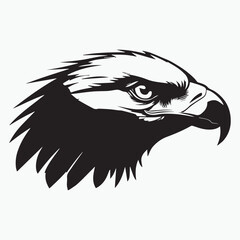 Black eagle head logo Vector Silhouette on white