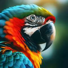Obraz premium Vibrant Macaw generative ai