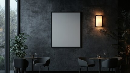 Mock up billboard of Menu restaurant, blank billboard vertical frame