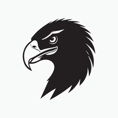 Black eagle head logo Vector Silhouette on white