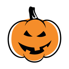 Art & Illustration. Halloween Pumpkin Illustration. Pumpkin Face for Halloween Day Party