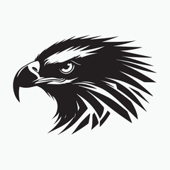Black eagle head logo Vector Silhouette on white
