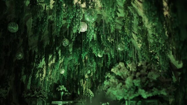 decoration in wedding and beautiful green raw and beautiful glass cover frame