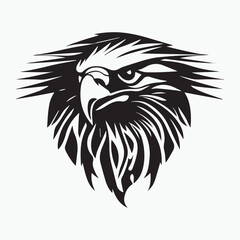 Black eagle head logo Vector Silhouette on white