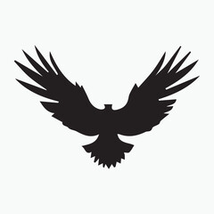 Black eagle head logo Vector Silhouette on white