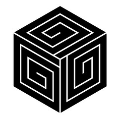 三つ稲妻亀甲（みついなずまきっこう）。雷文様から派生した日本の家紋のベクターアイコンイラスト。