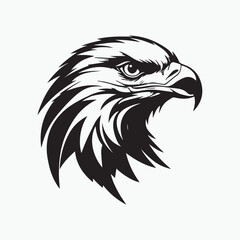 Black eagle head logo Vector Silhouette on white