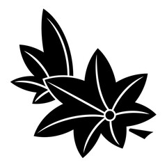 散り紅葉（ちりもみじ）。楓の葉をモチーフにした日本の家紋のベクターアイコンイラスト。