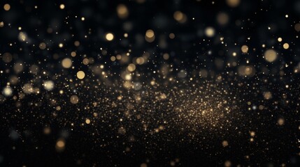 Fototapeta premium Golden Bokeh Lights with Glittering Particles Background