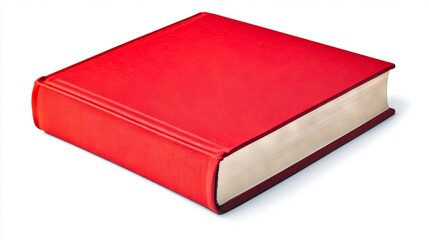 A red book on a white background
