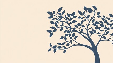 Stylized tree with leaves, white background