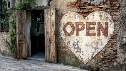 Fototapeta premium inscription open 34