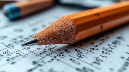 yellow pencil and Graphical representation of mathematical functions