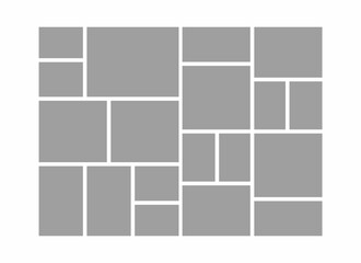 Pictures or photos frame collage. comics page grid layout abstract photo frames and digital photo wall template