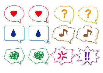 シンプルな吹き出しセットカラー52