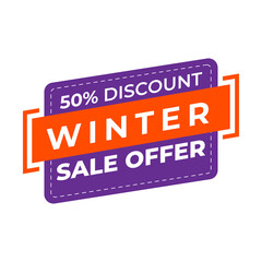 Obraz premium Winter Sale Premium Editable Vector 50% Discount sale