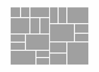 Pictures or photos frame collage. comics page grid layout abstract photo frames and digital photo wall template