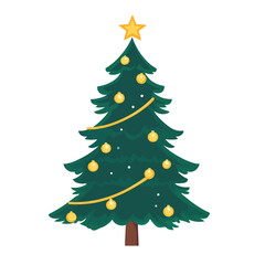 Obraz premium Vector of christmas tree isolated on white