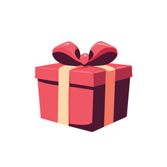 Obraz premium red gift box with ribbon