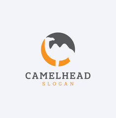Modern Minimalist Camel Logo Design Flat Vector