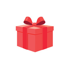 Obraz premium red gift box with ribbon