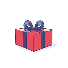 Obraz premium red gift box with ribbon