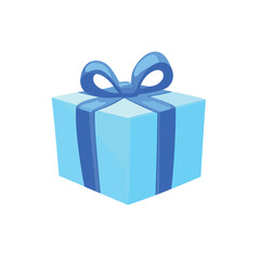 Obraz premium blue gift box with ribbon vector