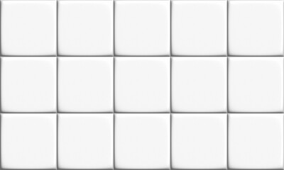metallic white tiles background, 3D illustration