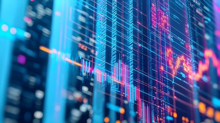 Fototapeta premium Abstract Financial Charts with Skyscrapers