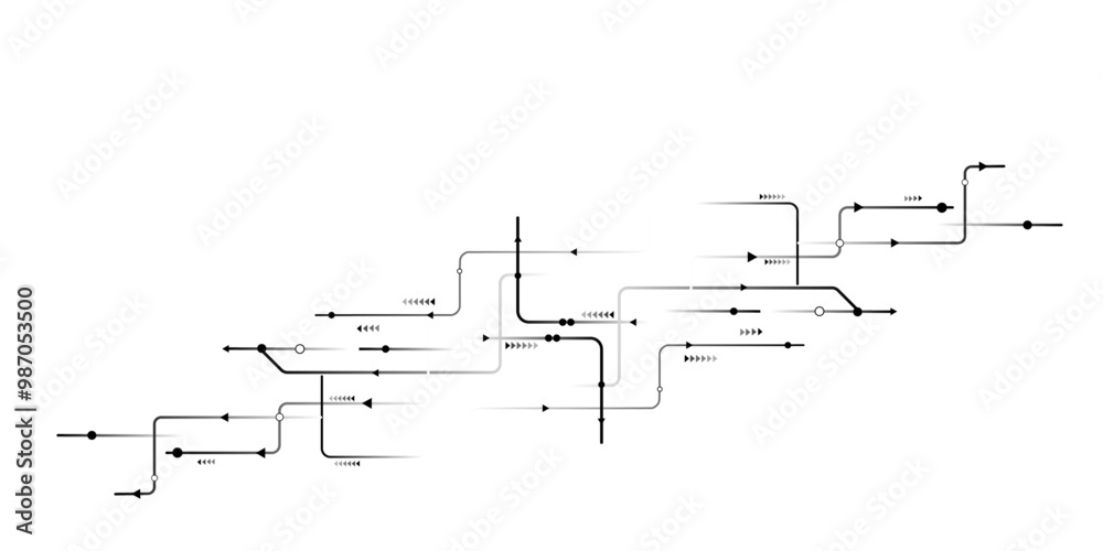 Leinwandbilder vector technology black circuit diagram concept. abstract technology on white background. high-tech 