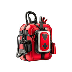 Naklejka premium Red First Aid Kit Bag with Heart