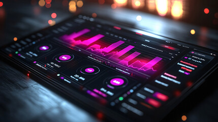 A professional key performance indicator (KPI) metrics dashboard for sales and business results evaluation and review system, incorporating strategic business planning concepts and mobile app and...