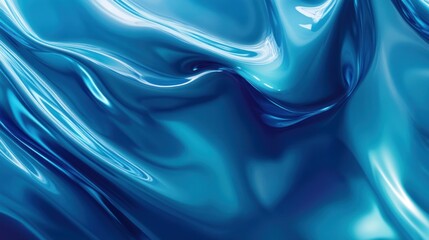 Obraz premium A glossy gradient background blending vibrant shades of blue and teal, reflecting a high-shine, liquid-like surface.