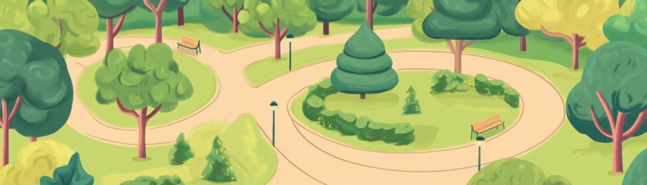 A serene forest pathway surrounded by lush trees and vibrant greenery, perfect for relaxation and outdoor adventures.
