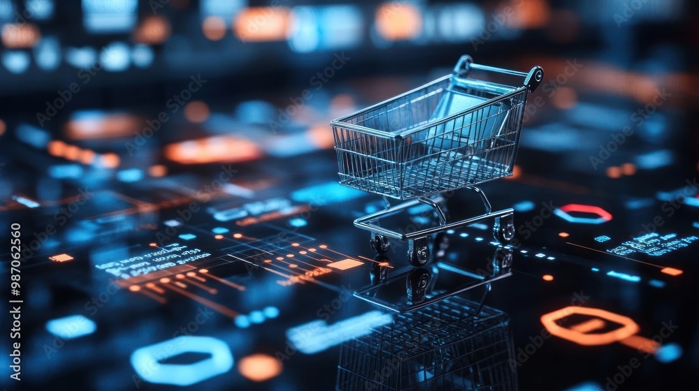 Fototapete e-commerce online retail analytics data visualization, charts, and graphs presenting insights into d