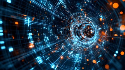 Obraz premium Cyber Monday e Commerce Platforms Swirling in a Surreal Digital Computational Realm